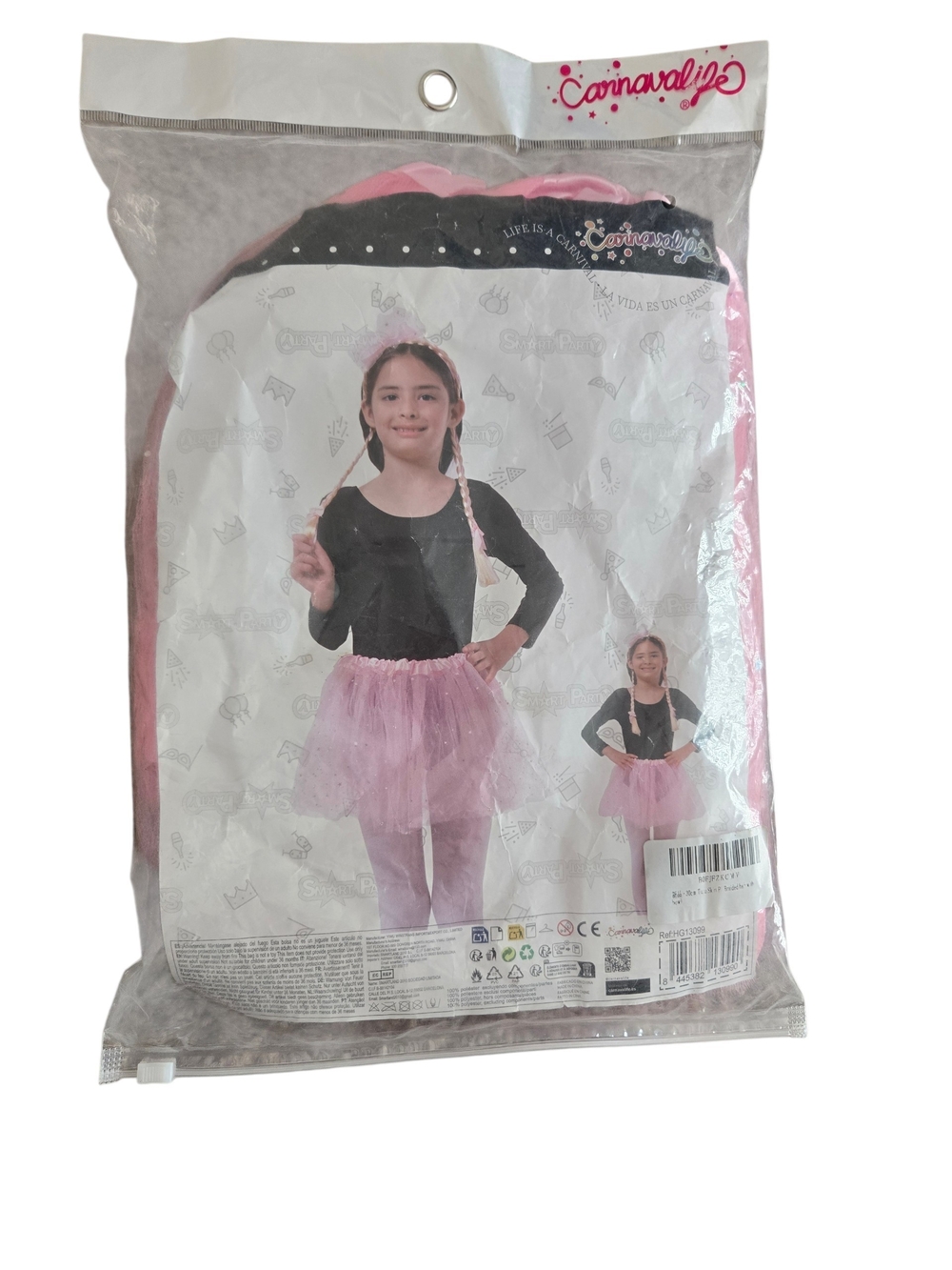 Kids Pink Star Tutu & Long Blonde Braid Headband Costume Set NWT